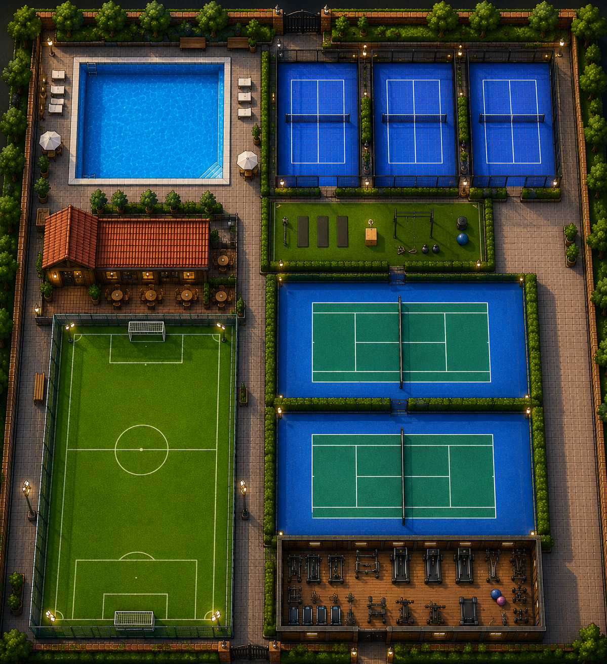 Plano cenital de Ilusión Sport Center